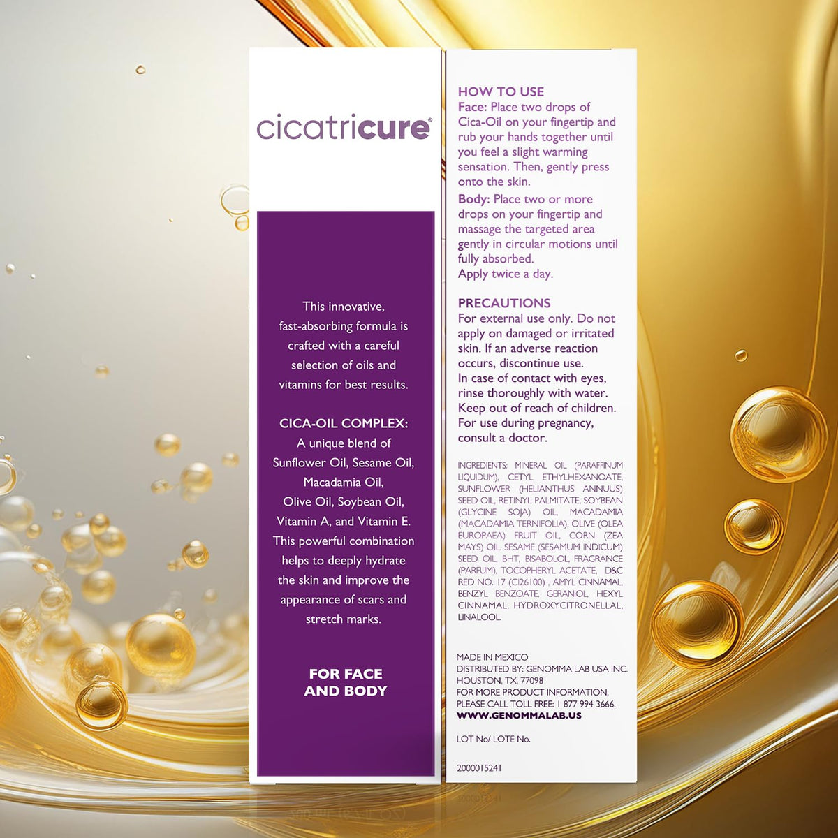 Cicatricure before-and-after collage showing improved skin appearance