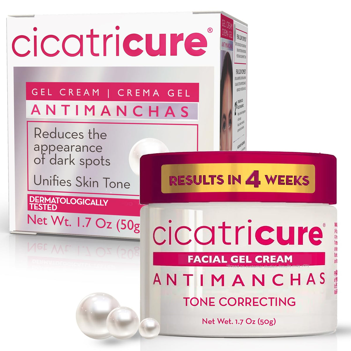 Cicatricure front packaging showing product jar and box, conveying credibility