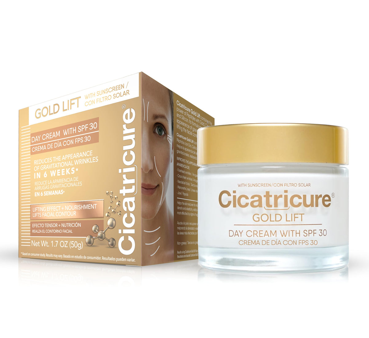 Cicatricure front jar showing packaging and brand benefit