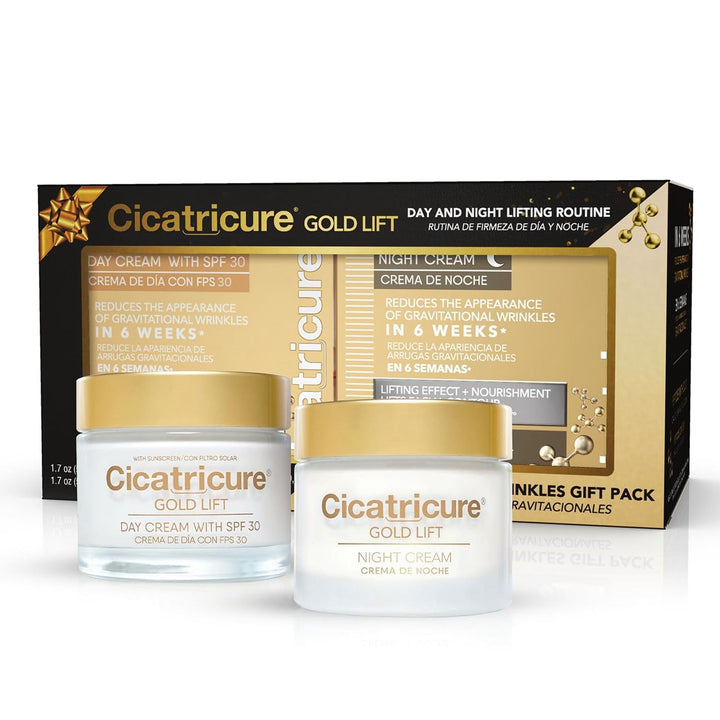 Cicatricure front packaging showing the day and night gift pack for easy gifting