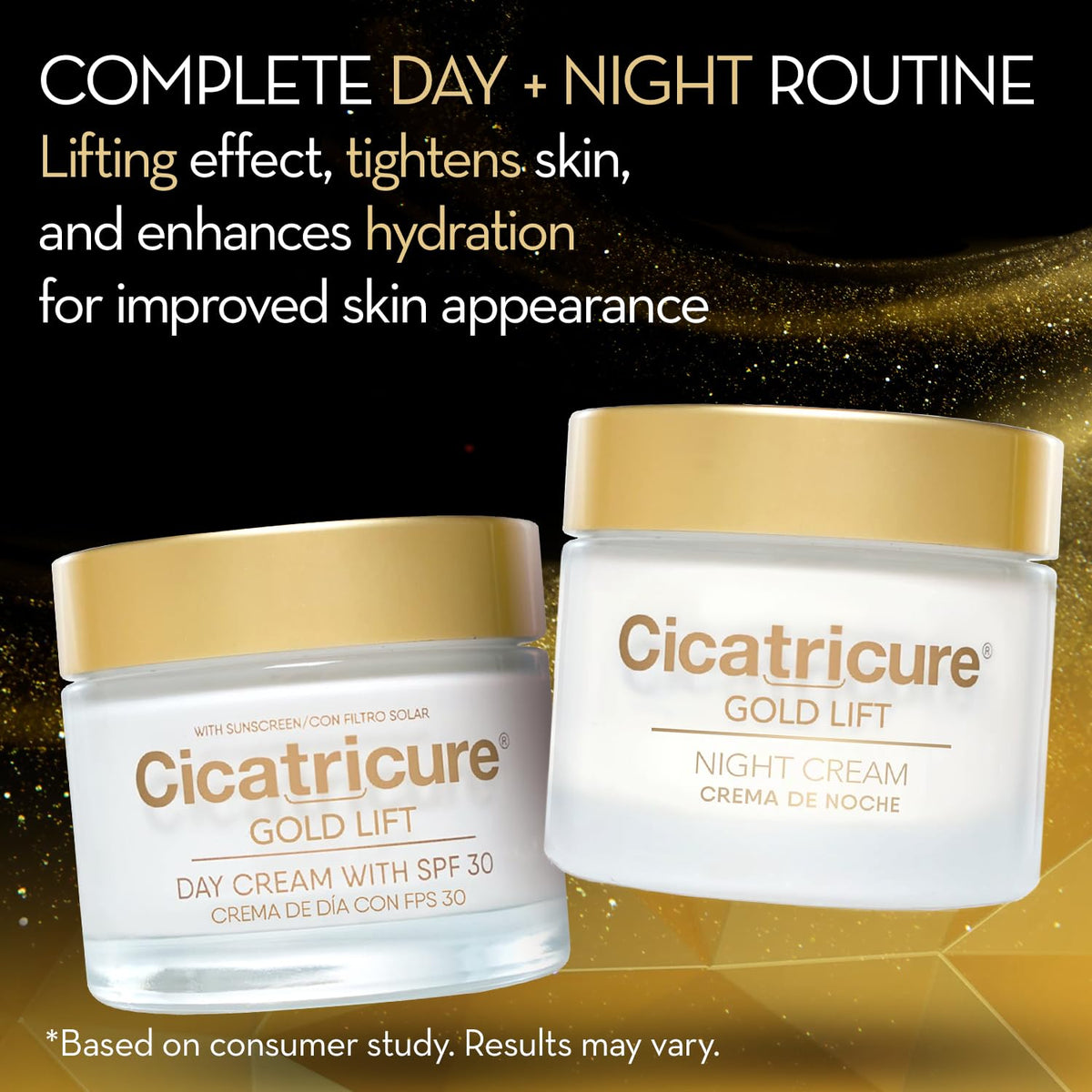 Cicatricure night cream jar close-up showing peptide-rich formula for overnight support