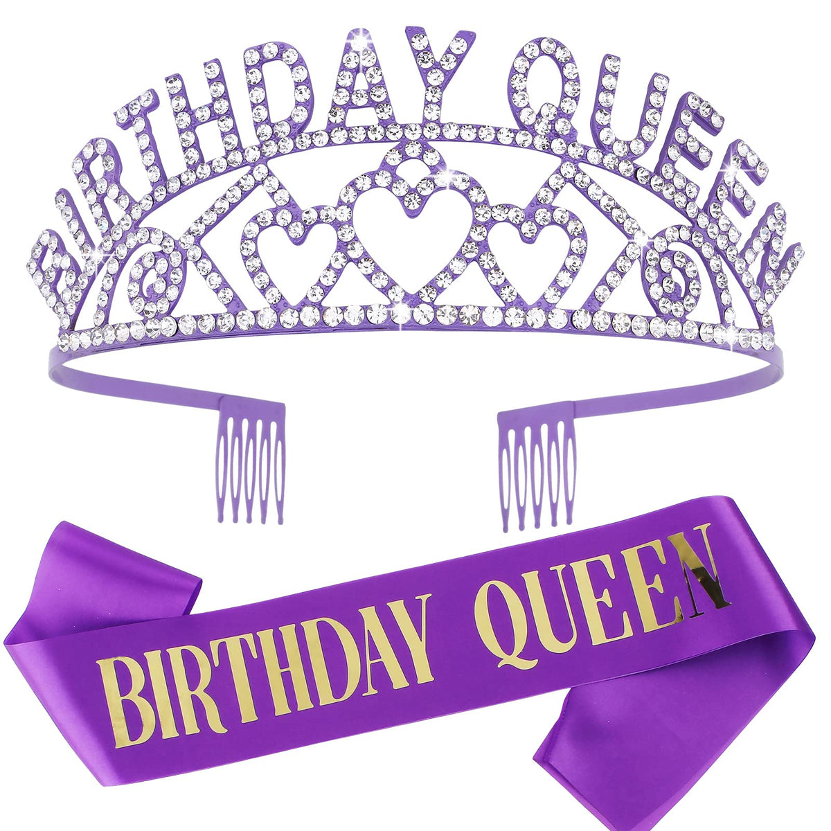 CIEHER front view of sash and crown set highlighting coordinated look and instant party finish
