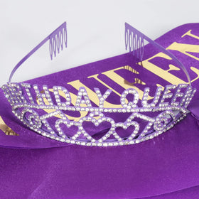 CIEHER birthday portrait with sash and crown showing confident honoree and celebration flair