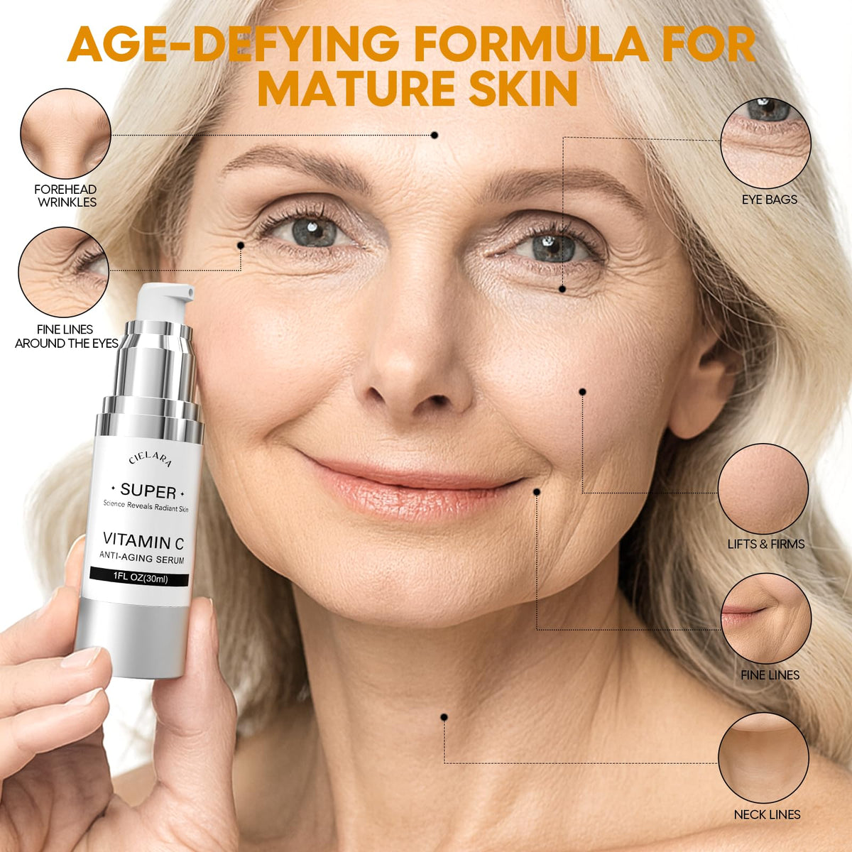 CIELARA pipette dispensing serum showing smooth texture and fast absorption