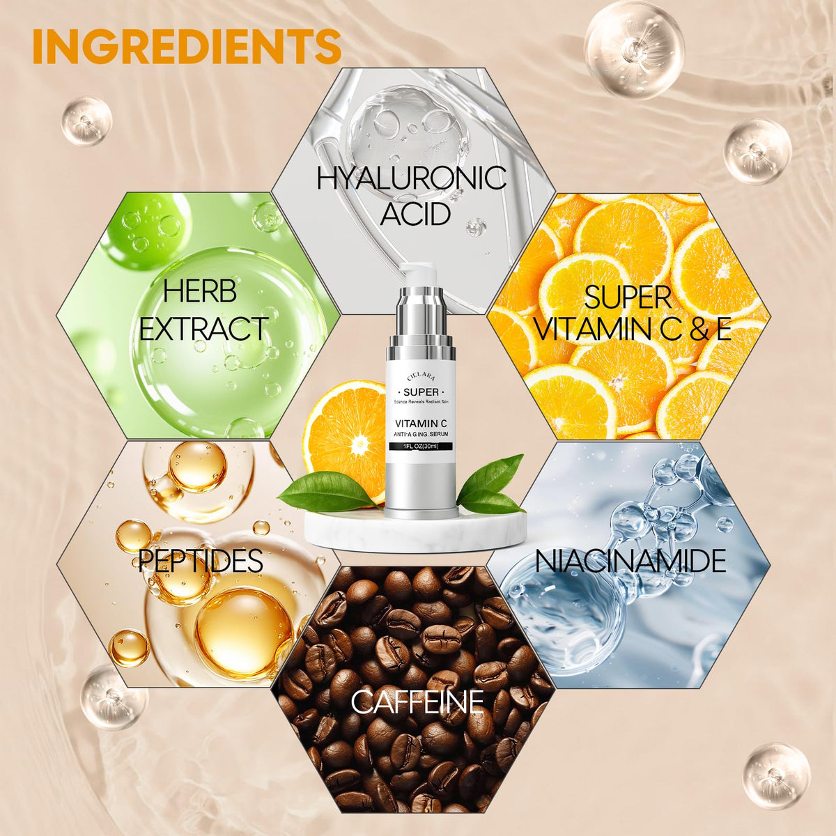 CIELARA serum on hand demonstrating lightweight texture and instant plumping