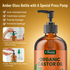 Cimouy pump dispensing a measured drop illustrating mess-free application