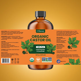 Cimouy label close-up with organic seals and ingredient clarity for peace of mind