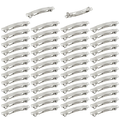 Cinaci front packaging showing 50 silver barrettes and clear storage convenience