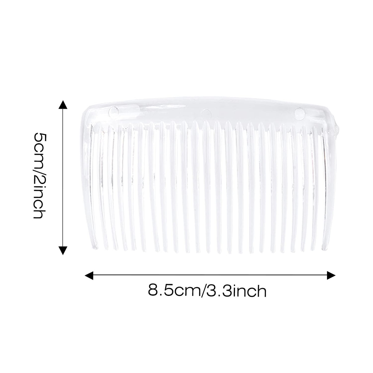 Cinaci comb anchoring a bridal veil for a discreet, stable hold