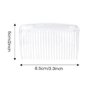 Cinaci comb anchoring a bridal veil for a discreet, stable hold
