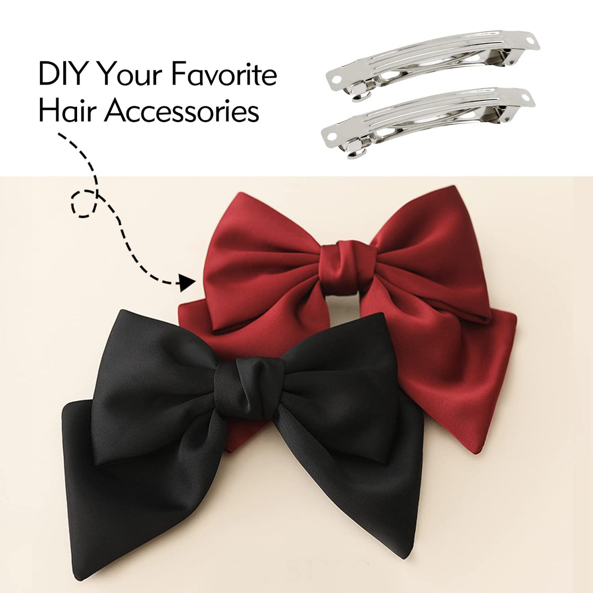 Cinaci 3-inch barrette next to a ruler showing accurate size for DIY projects