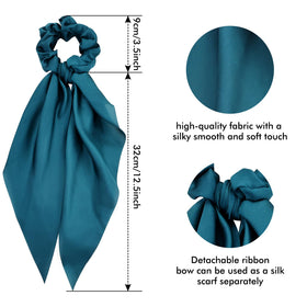 Cinaci scrunchie held in hand to show 9cm diameter and elastic stretch for all hair