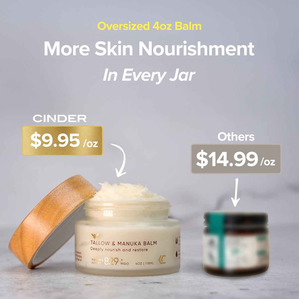 Cinder Brands Manuka honey drip detail illustrating soothing inclusion