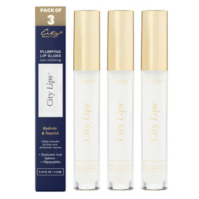 City Beauty City Lips clear front packaging showing product and shine benefits