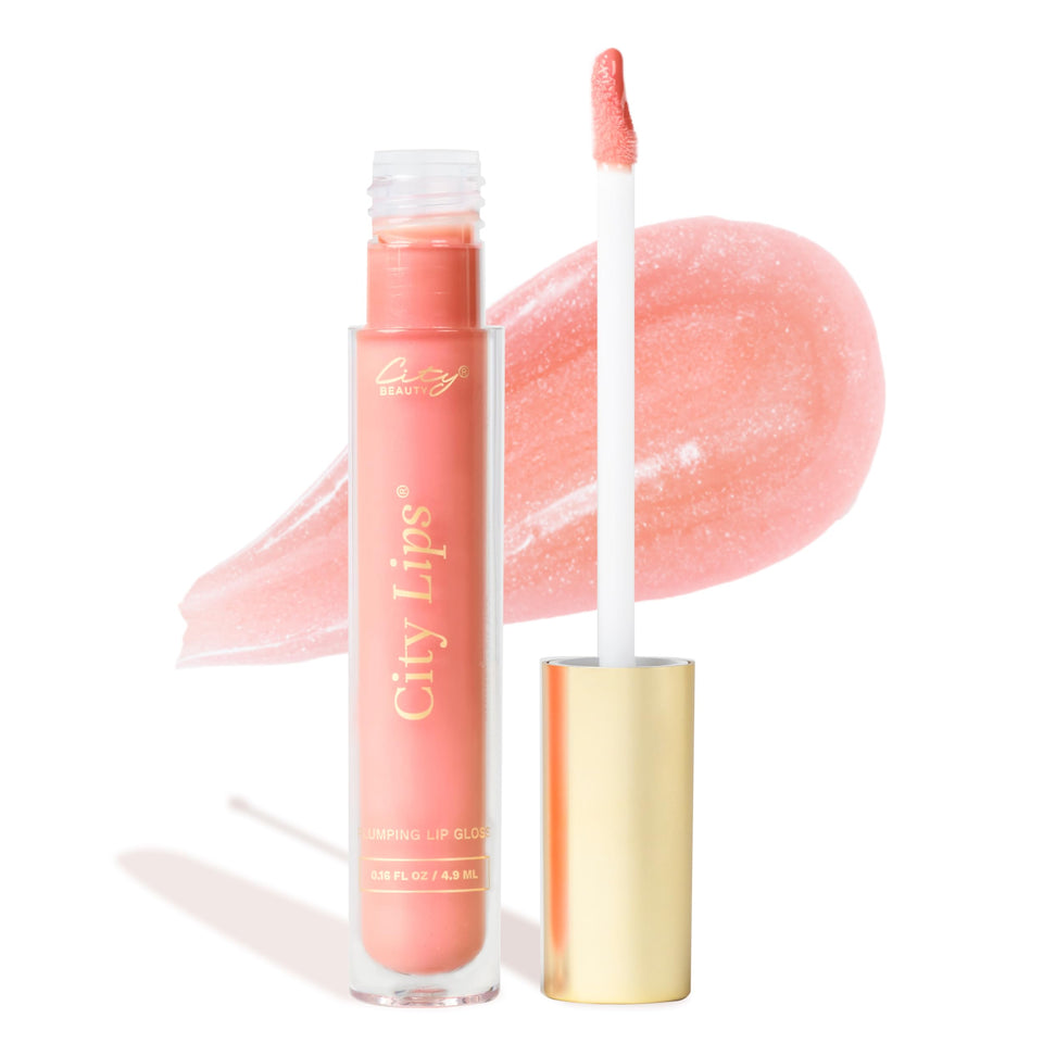 City Beauty front packaging showing South Peach gloss and high-shine finish benefit