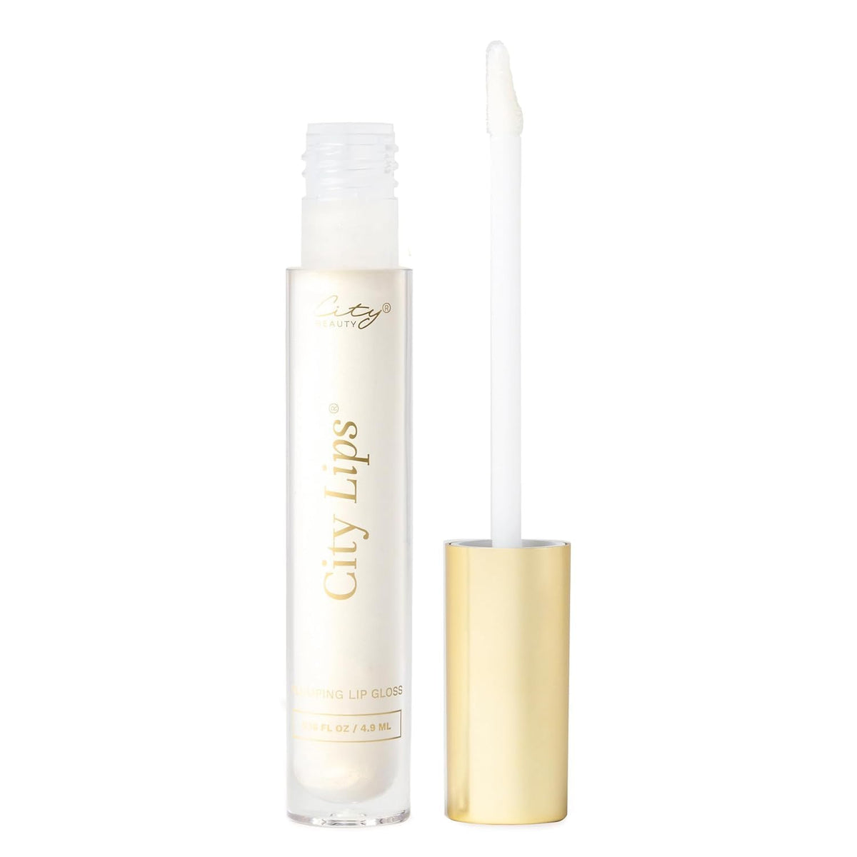 City Beauty City Lips front packaging showing silver gloss and shine benefit
