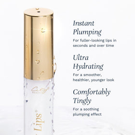 City Beauty City Lips next to coin showing compact size and travel-friendly benefit