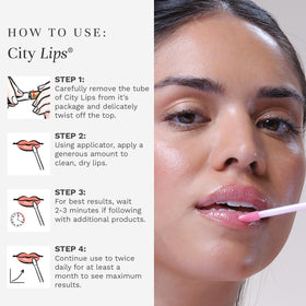 City Beauty City Lips next to ruler showing compact size and travel-friendly convenience