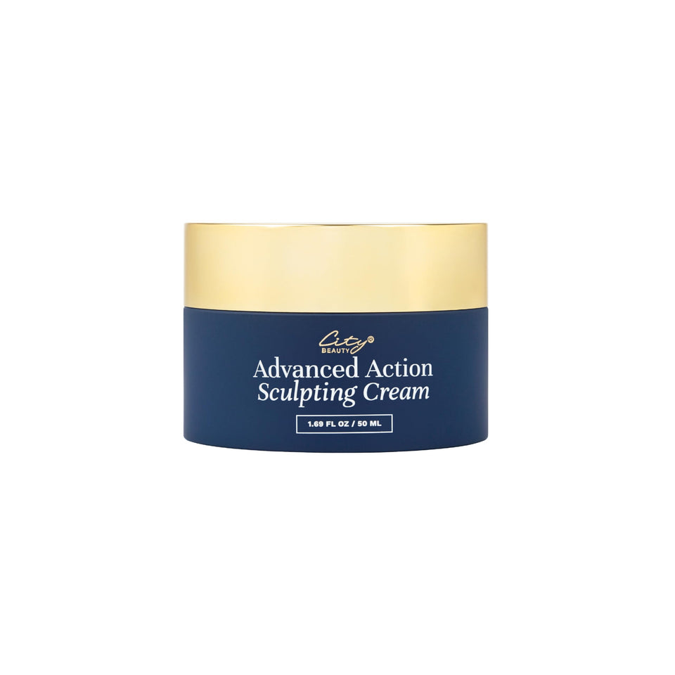 City Beauty front packaging of sculpting cream showing clean design and product benefits