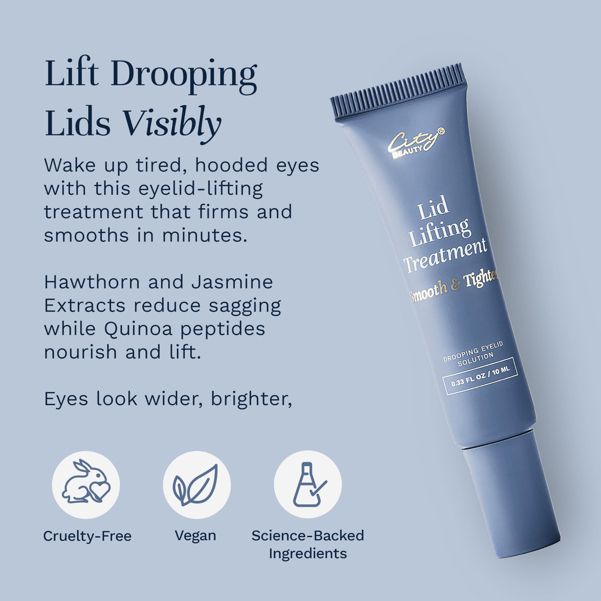 City Beauty hawthorn and Arabian jasmine ingredients supporting lift