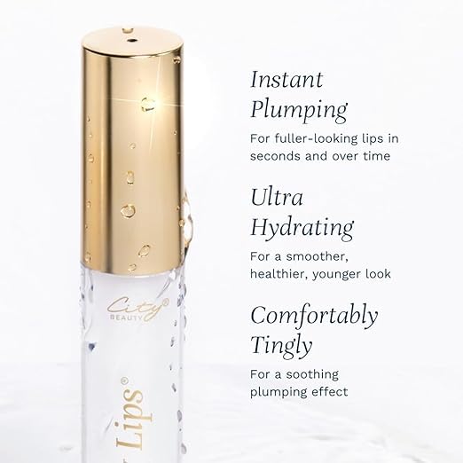 City Beauty Tinsel Town scale comparison beside lipstick indicating product size