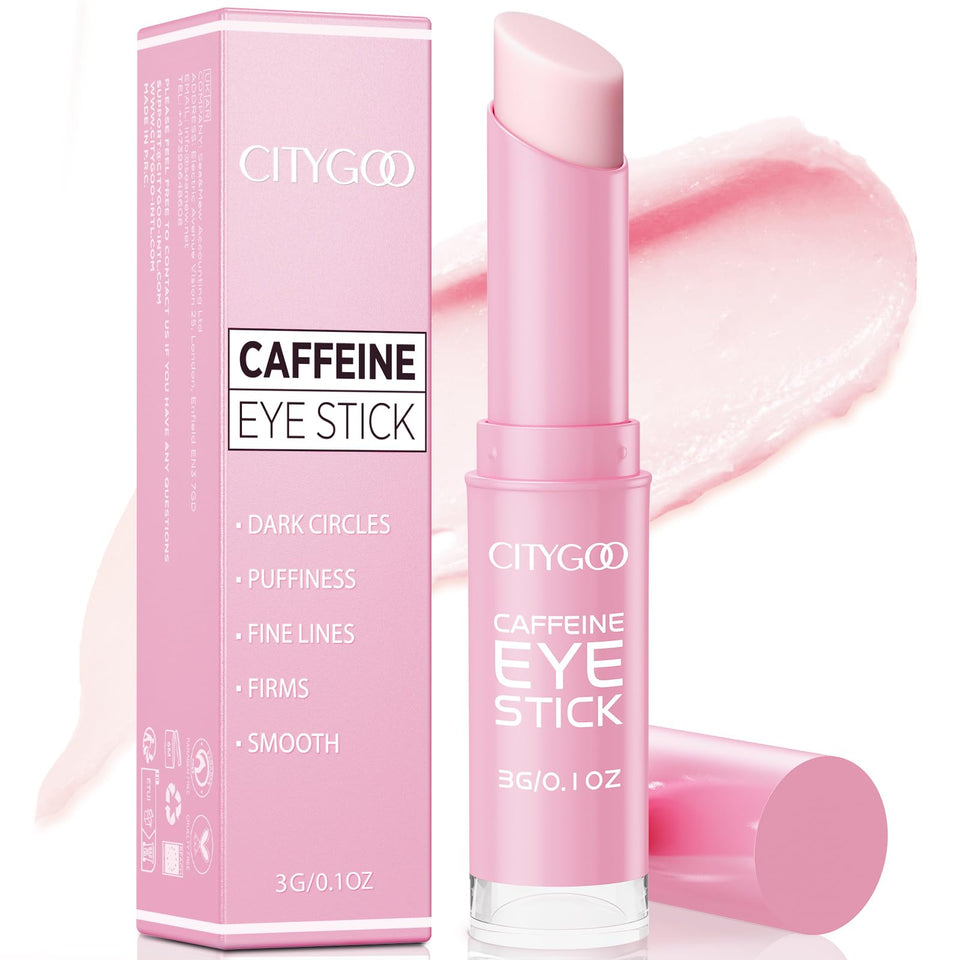 CITYGOO front packaging of caffeine eye cream stick showing compact travel size and convenience