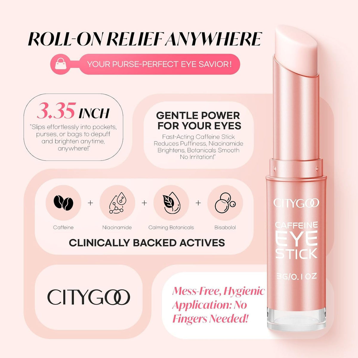 CITYGOO before and after eye area visualizing reduced puffiness and brighter look