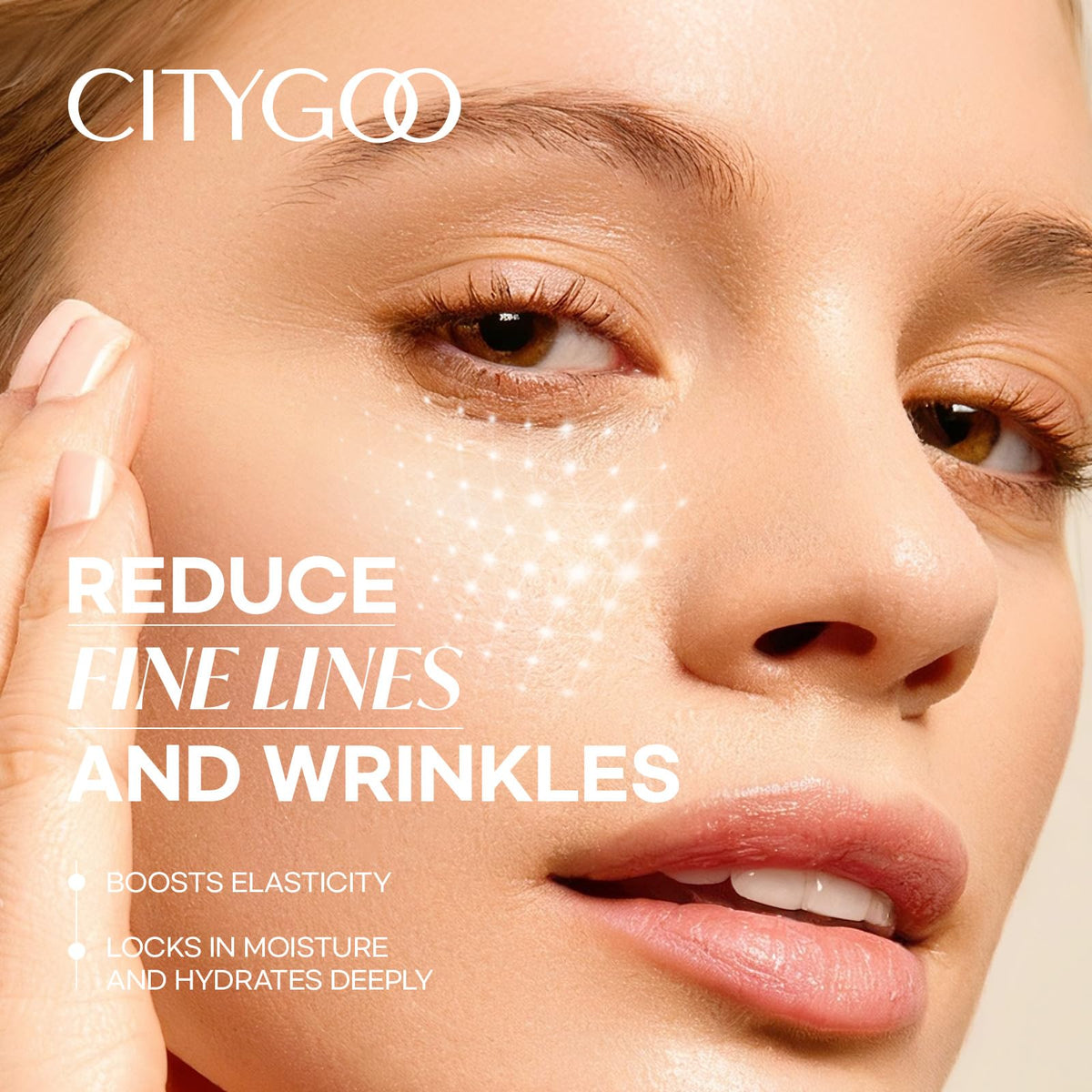 CITYGOO close-up of matte-gold stick tip highlighting hygienic retractable design