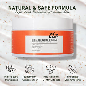 CIZ hand swatch demonstrating scrub consistency and gentle exfoliation