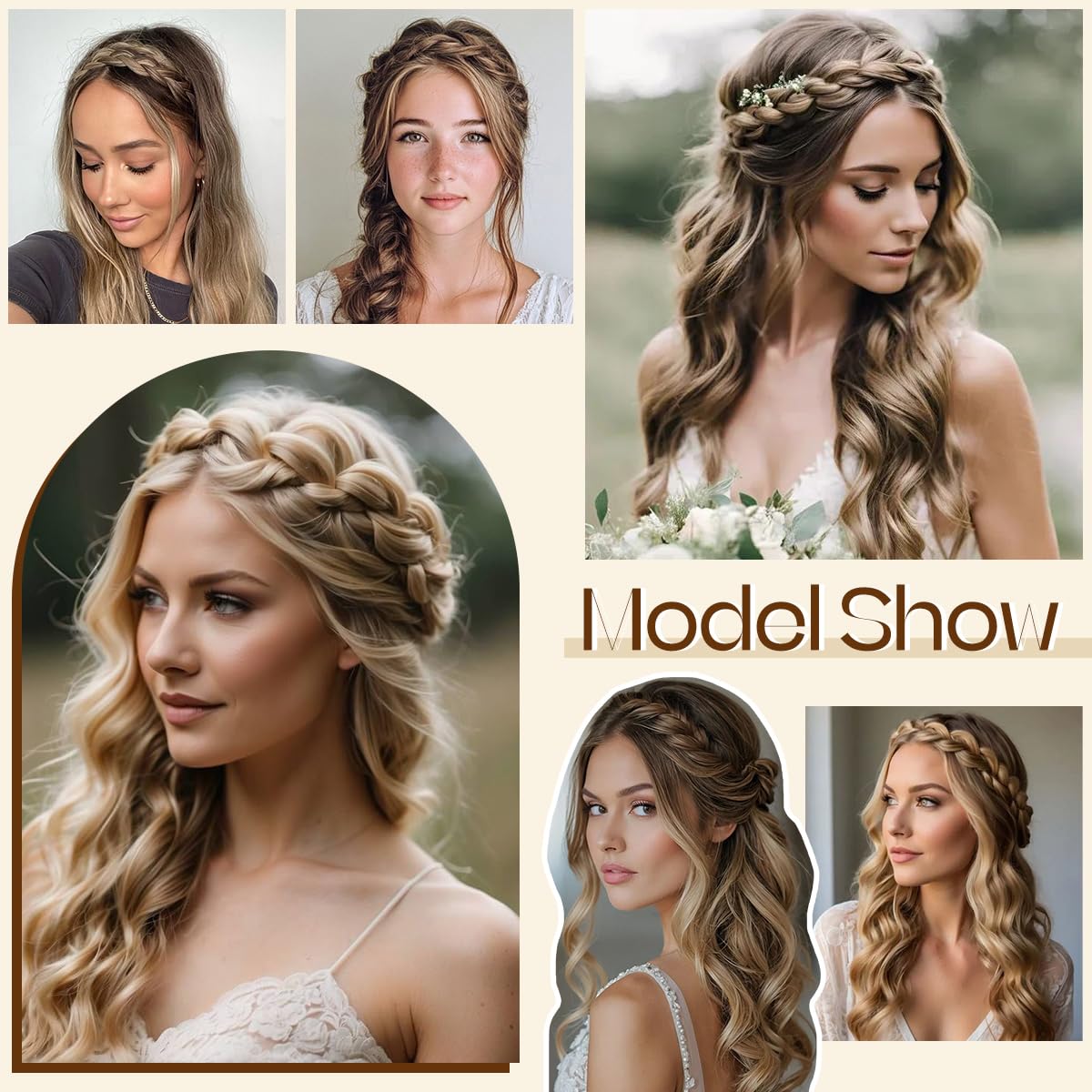CJL HAIR headband on mannequin showing scale and true-to-size fit