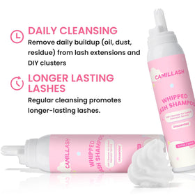 CL CAMILLASH in salon use with technician cleansing client lashes for professional results