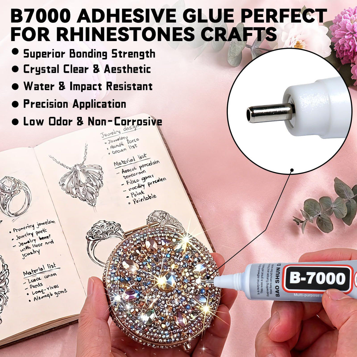 ClaBead B7000 glue needle tip close-up for precise adhesive control