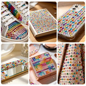 ClaBead 3mm rhinestones beside a ruler illustrating small scale