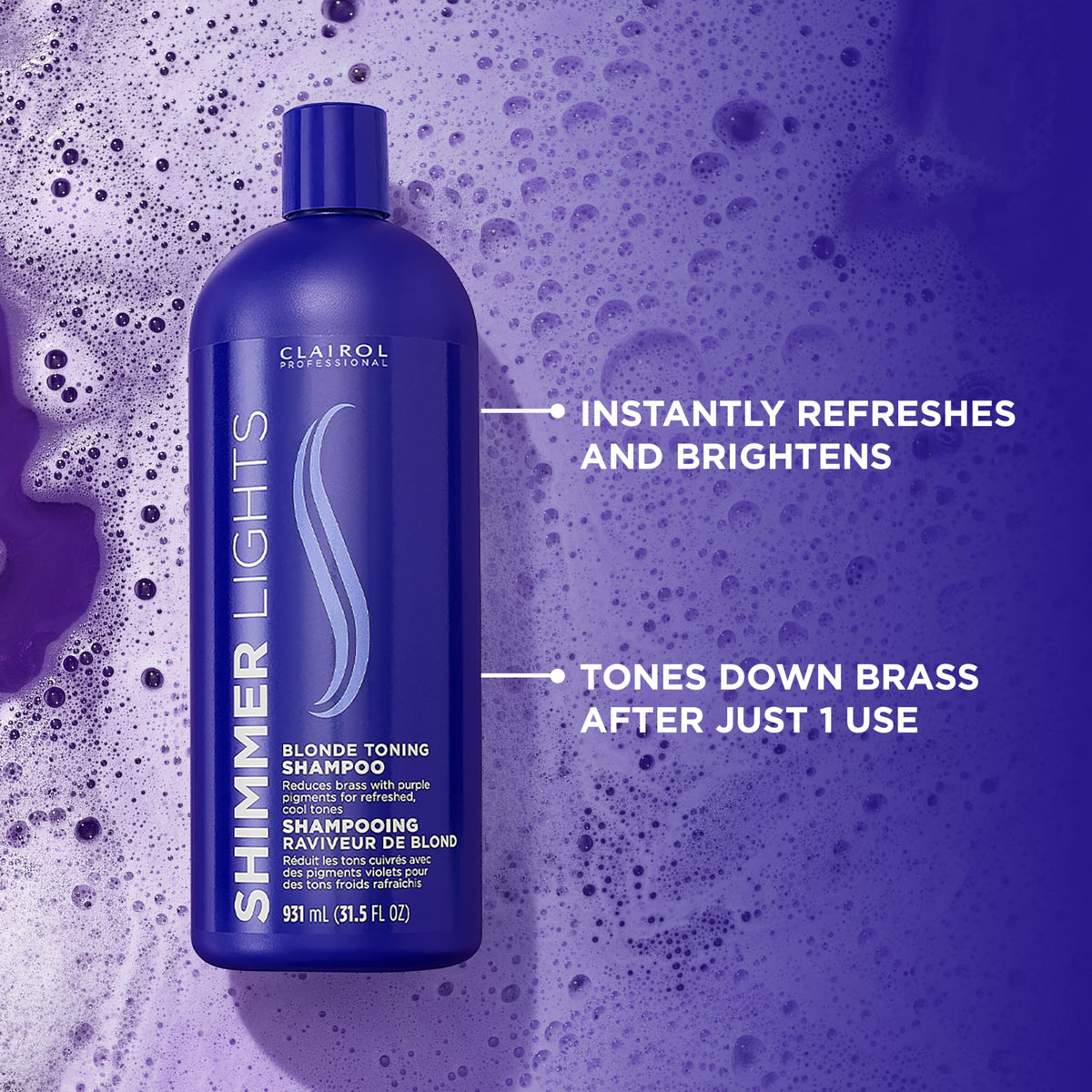 Clairol Professional lather texture demonstrating creamy cleansing and shine