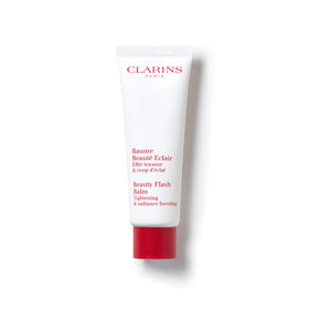Clarins front packaging showing jar and label, communicates instant radiance