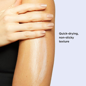 Clarins before and after comparison displaying natural sun-kissed glow without orange tones