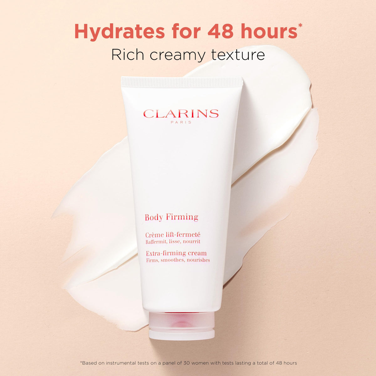 Clarins 6.6 ounce tube beside ruler for size and scale comparison