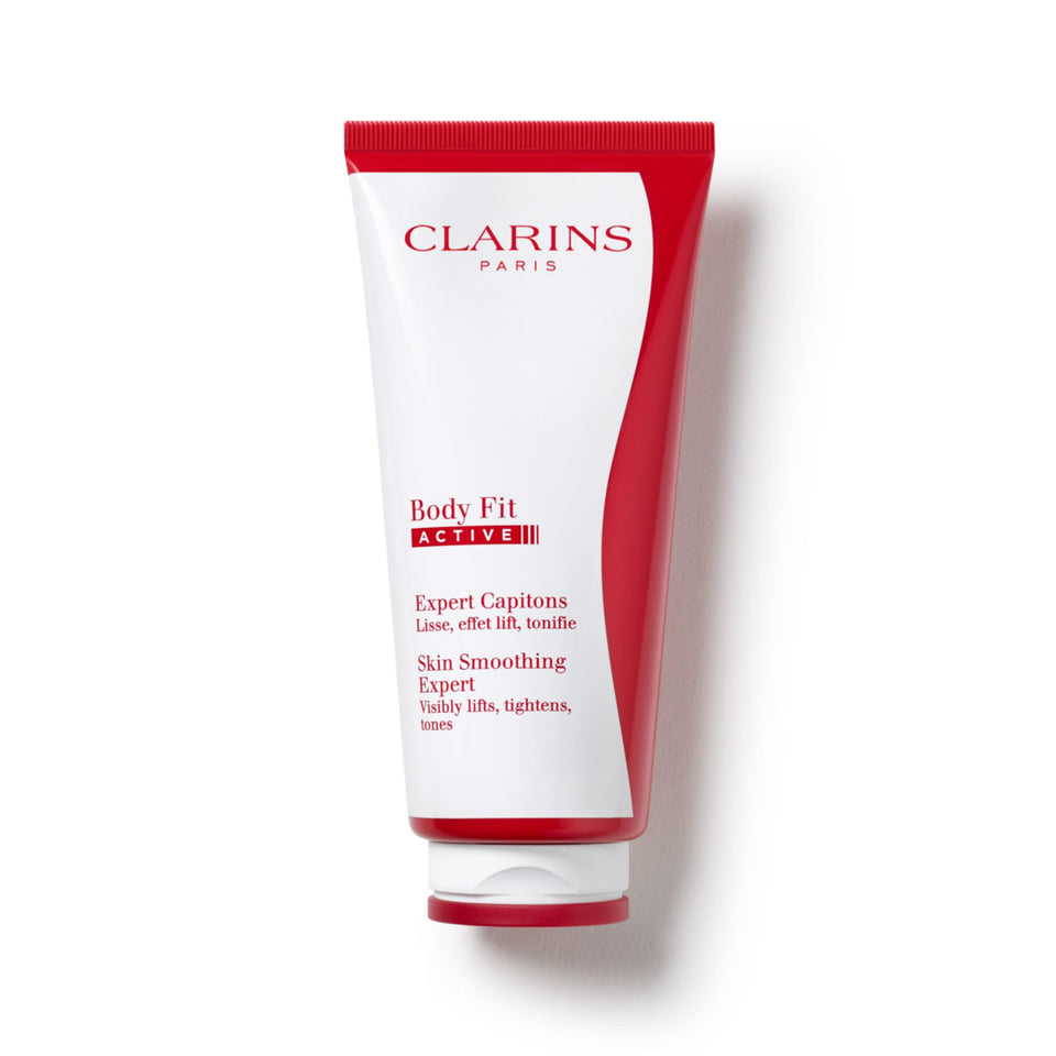 Clarins jar front view showing product branding and size benefit: clear identification