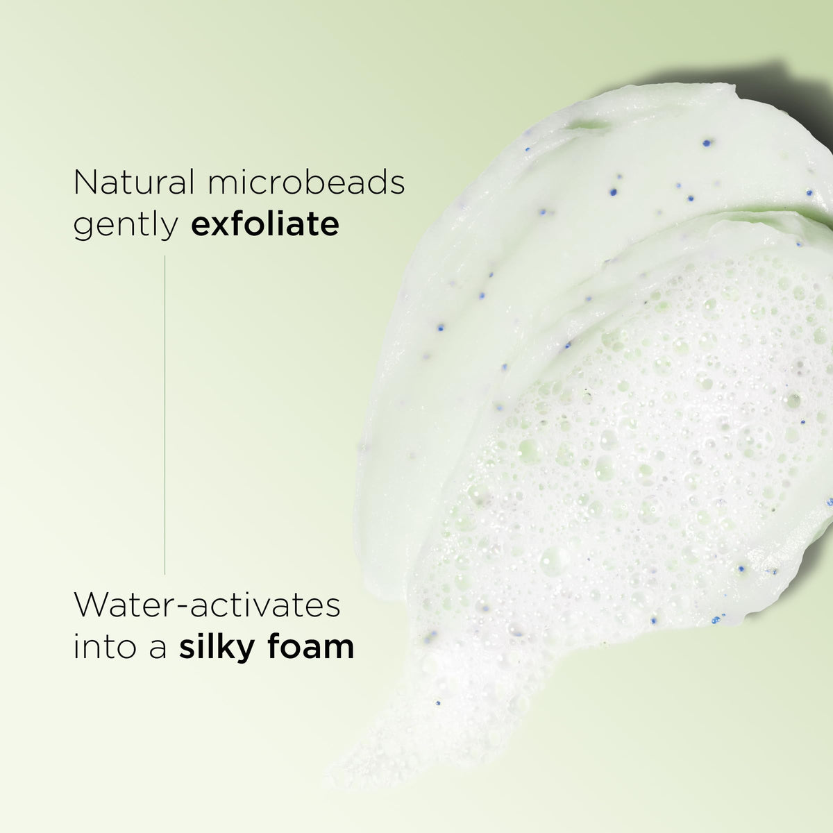 Clarins cleanser in hand application illustrating easy use and rinse-off benefit