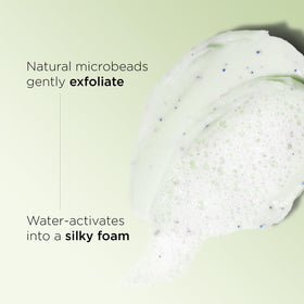 Clarins cleanser in hand application illustrating easy use and rinse-off benefit
