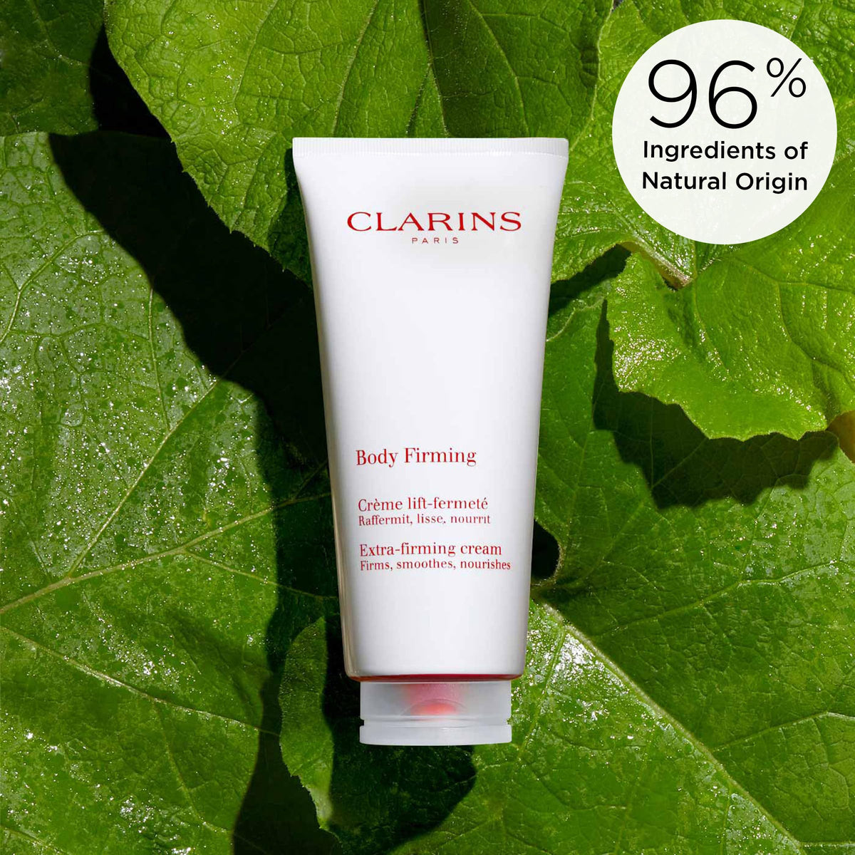 Clarins jar on bathroom counter styled for daily skincare ritual