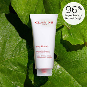 Clarins jar on bathroom counter styled for daily skincare ritual