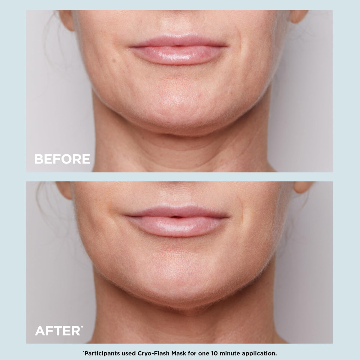 CLARINS before and after images showing visible tightened pores