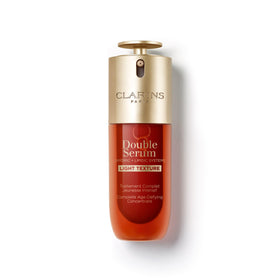 Clarins bottle front packaging showing light texture and benefit of refined pores