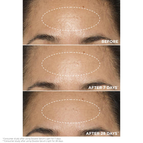 Clarins serum texture on skin demonstrating quick absorption and matte finish