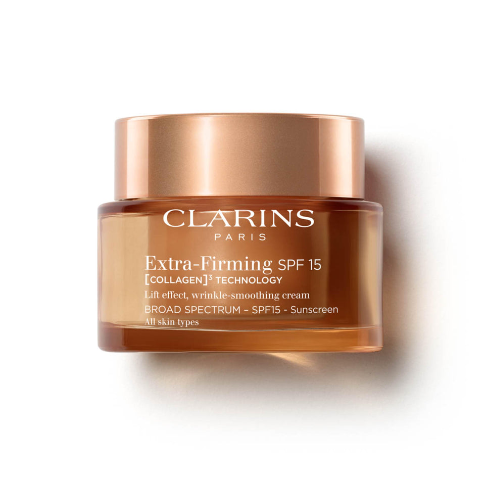 Clarins jar front view showing packaging and firming cream benefits