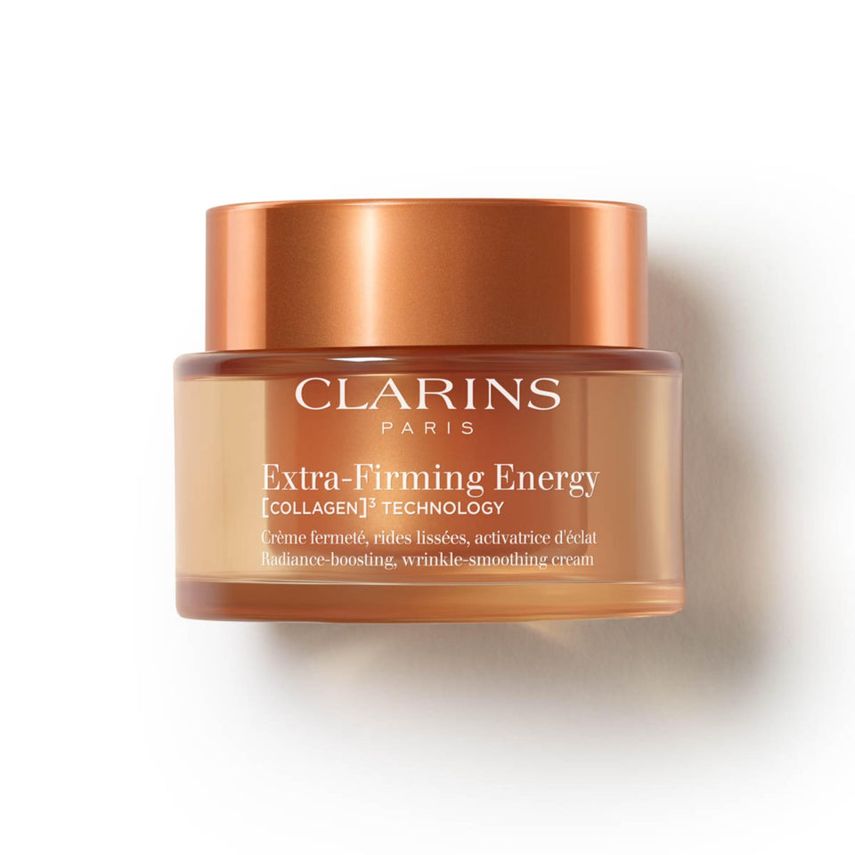 CLARINS front jar view showing sleek refillable packaging and brand trust