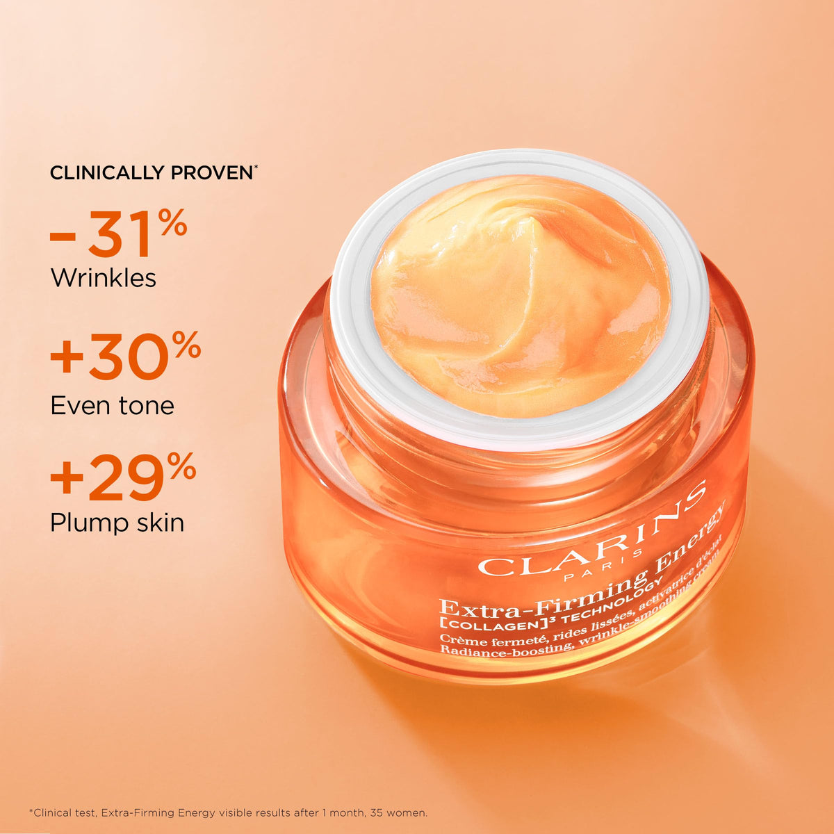 CLARINS open jar close-up texture demonstrating smooth cream for priming