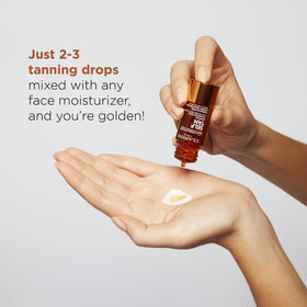 Clarins application on hand demonstrating even coverage and hydration