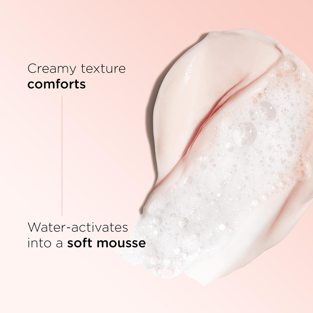 Clarins foam texture lather on fingertips demonstrating creamy foam that cleans without drying